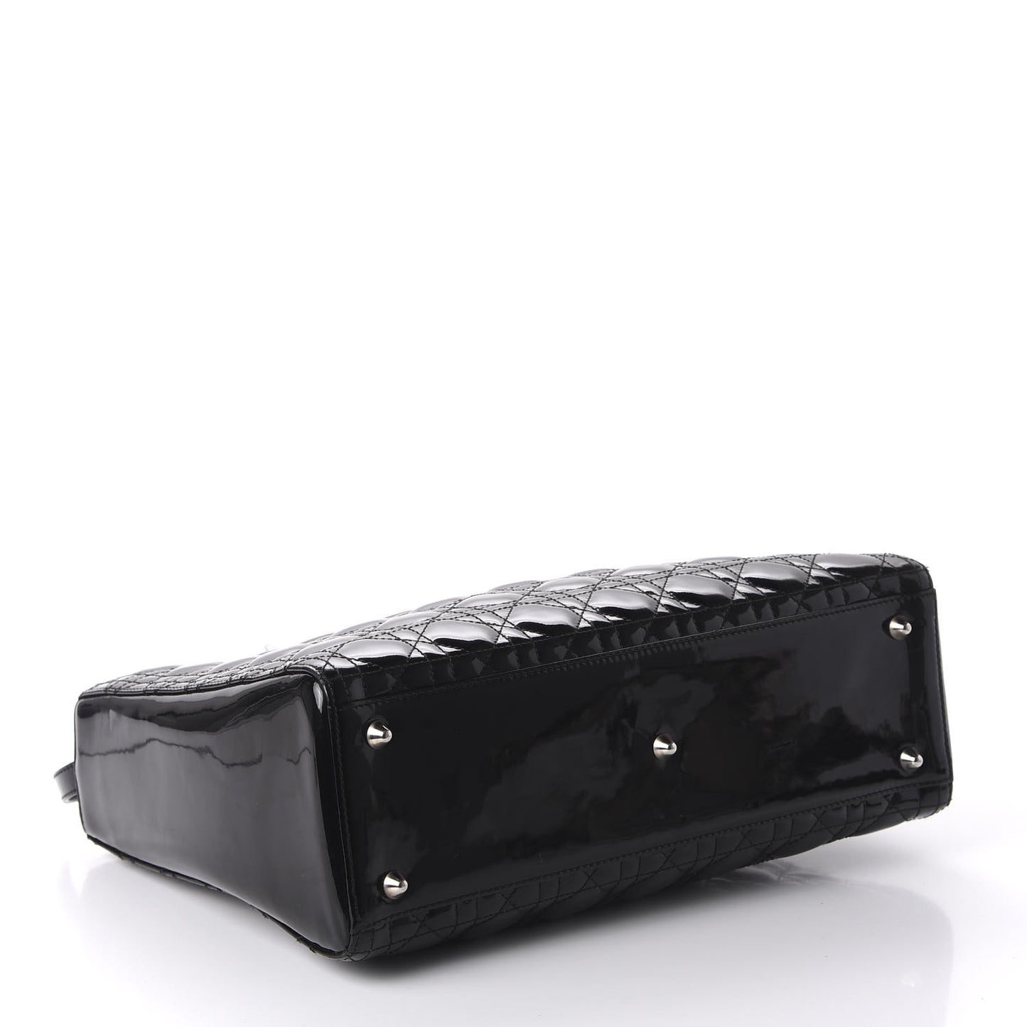 Patent Cannage Large Lady Dior Black