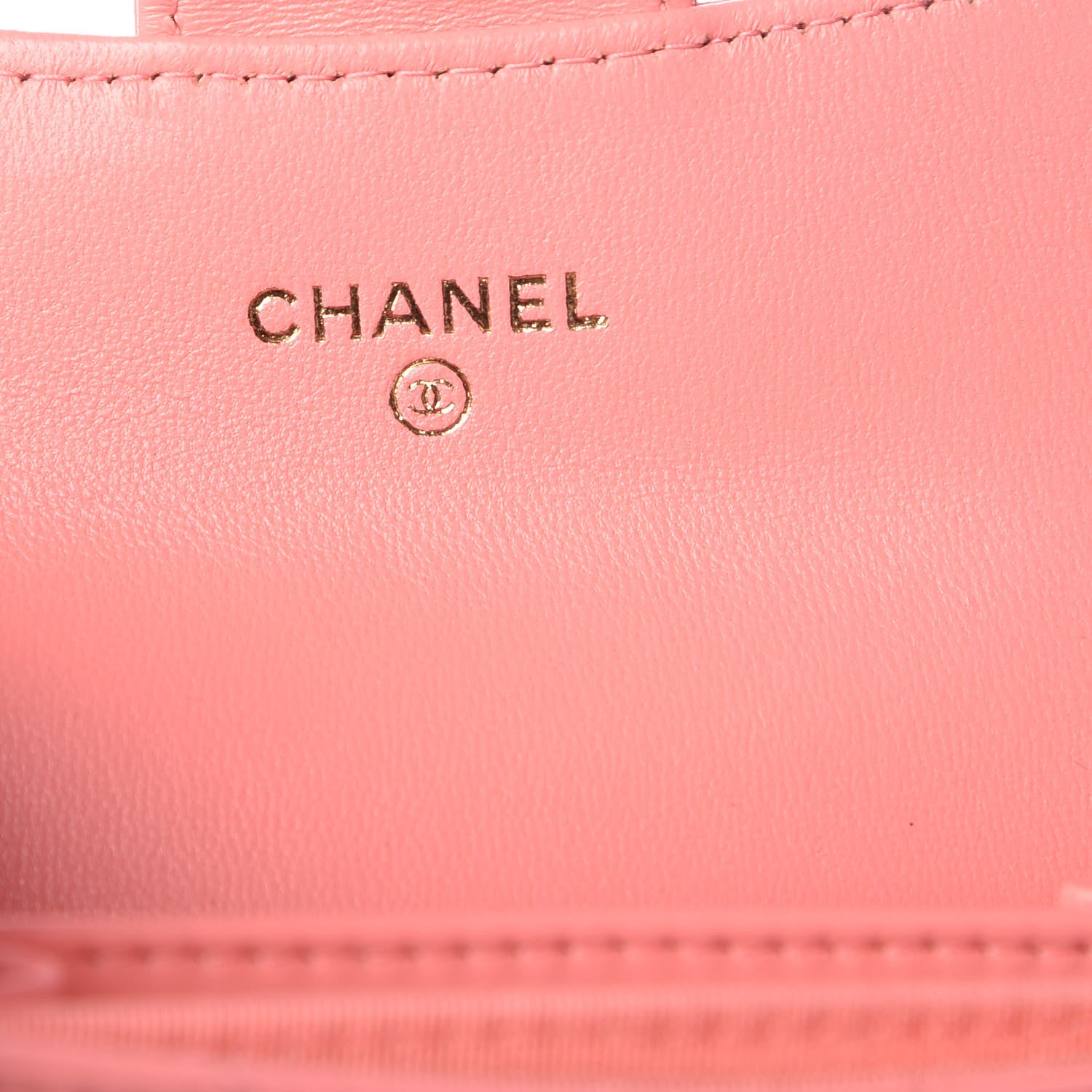 Chanel Lambskin Chevron Quilted Card Holder Coral 6 of 9