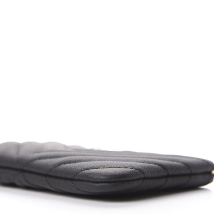 Chanel Caviar Chevron Quilted Small Cosmetic Case Black 7 of 11