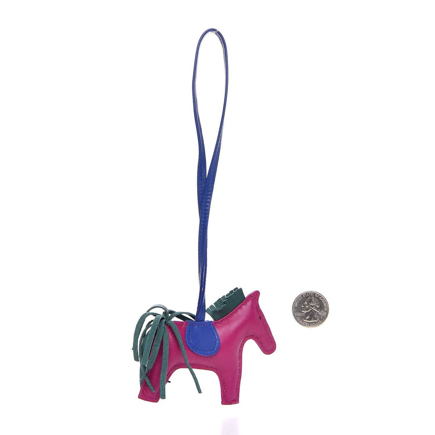Hermes Milo Lambskin Grigri Rodeo Horse Bag Charm PM Rose Pourpre Bleu Electrique Malachite 2 of 5
