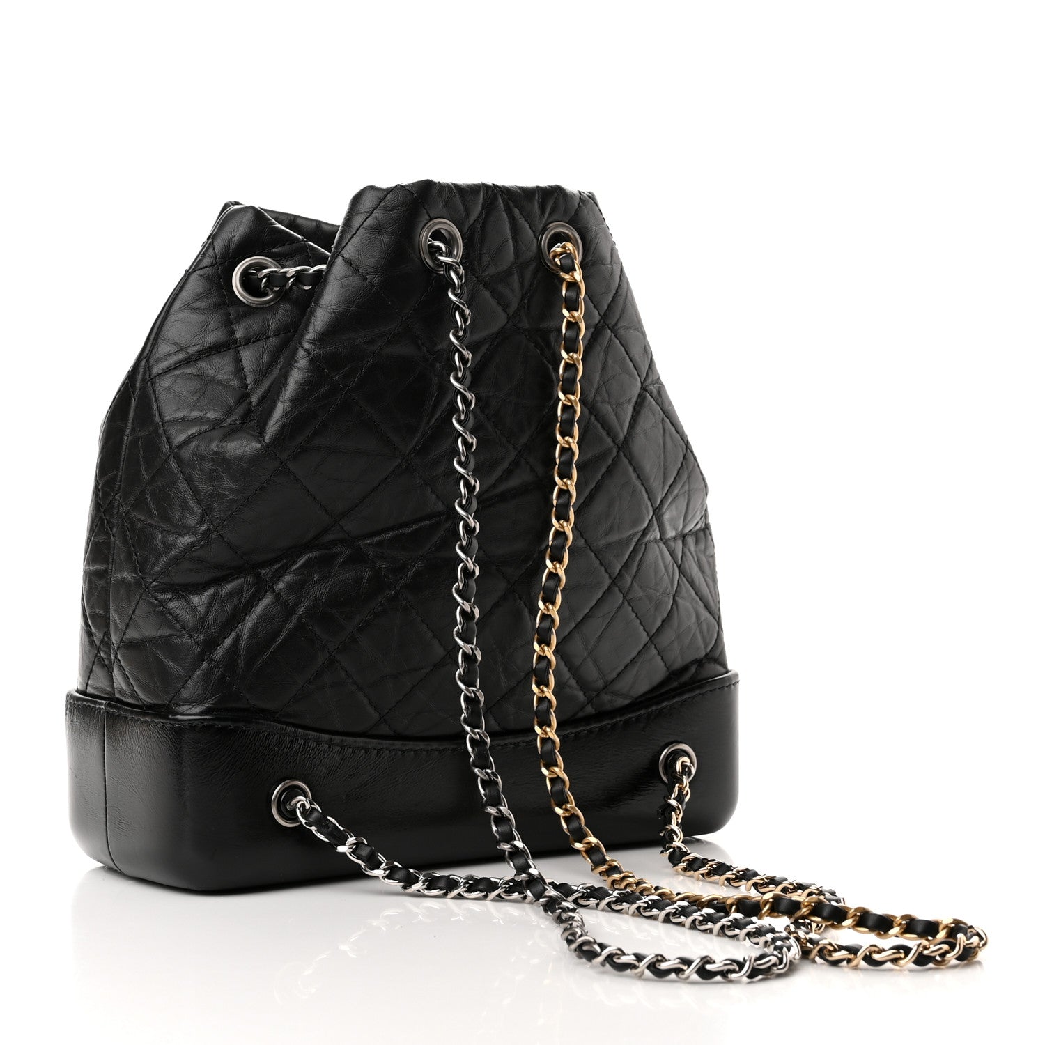 Chanel Aged Calfskin Quilted Small Gabrielle Backpack Black 3 of 10