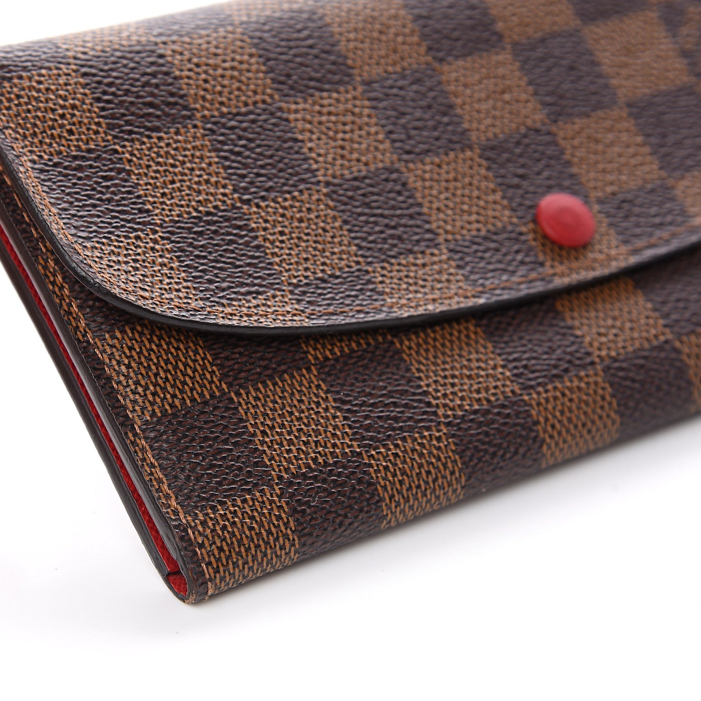 Damier Ebene Emilie Wallet Red