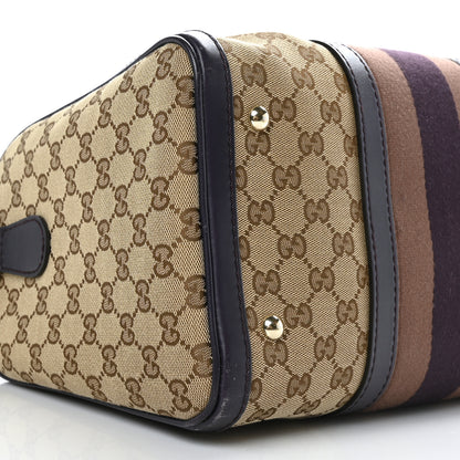 Gucci Monogram Vintage Web Medium Boston Dark Purple 8 of 11