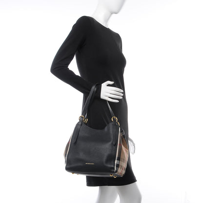 Burberry Grainy Calfskin House Check Small Canterbury Black 2 of 9