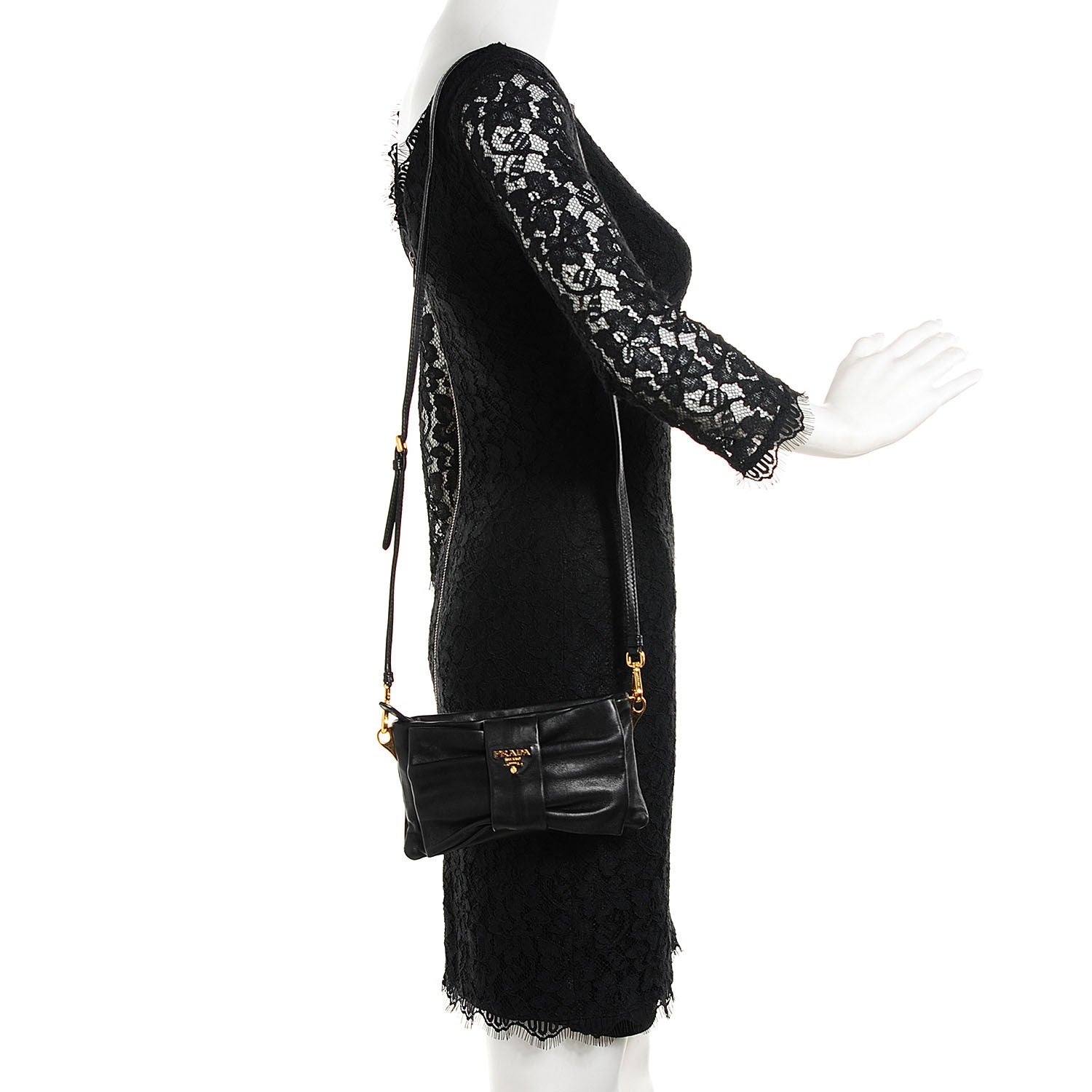 Prada Nappa Fiocco Bow Crossbody Bag Nero Black 2 of 7