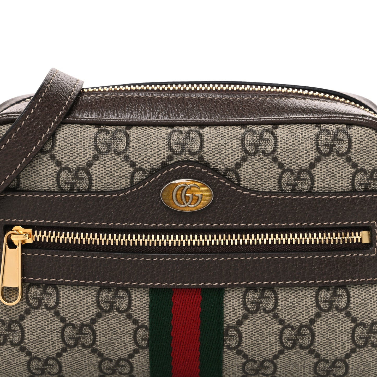 GG Supreme Monogram Web Mini Ophidia Shoulder Bag Brown