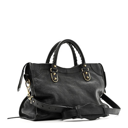 Balenciaga Chevre Gold Metallic Edge Hardware City Black 4 of 11