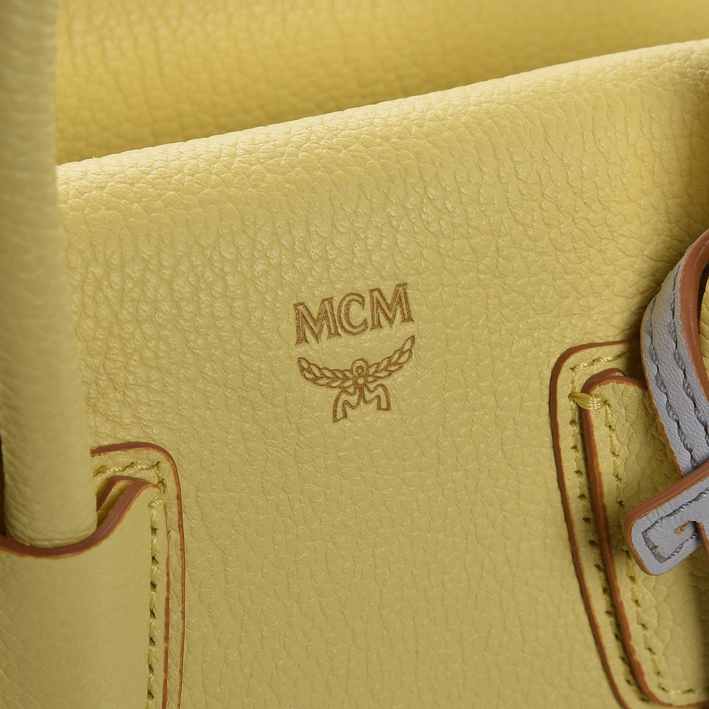 Grained Calfskin Mini Milla Tote Custard Yellow