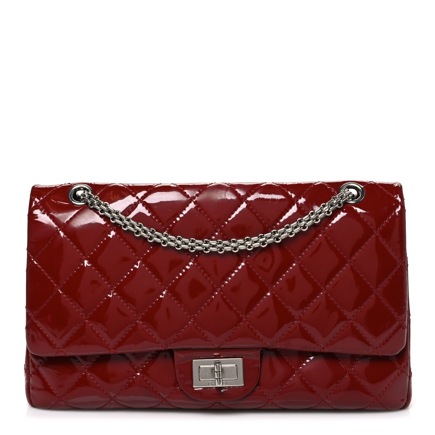 Chanel Patent Quilted 2.55 Reissue 226 Flap Red 1 of 13