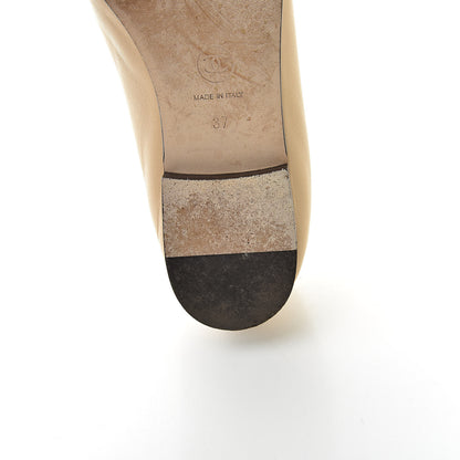Chanel Lambskin Cap Toe CC Ballerina Flats 37 Beige Black 9 of 12