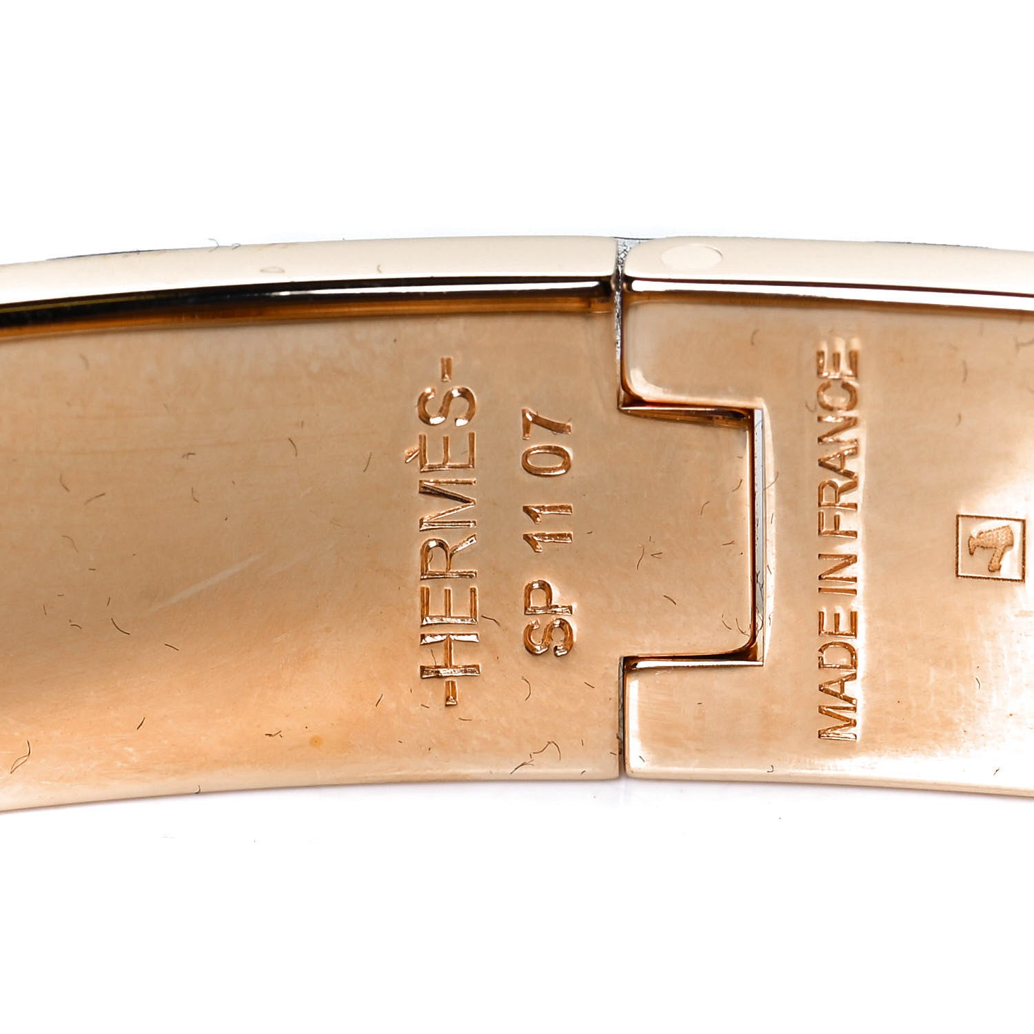 Hermes Enamel Charniere Uni Narrow Hinged Bracelet M Black 3 of 6