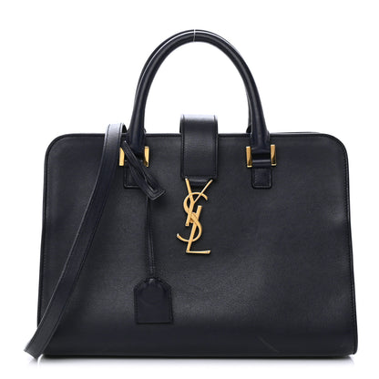 Saint Laurent Smooth Calfskin Small Monogram Cabas Navy 1 of 23