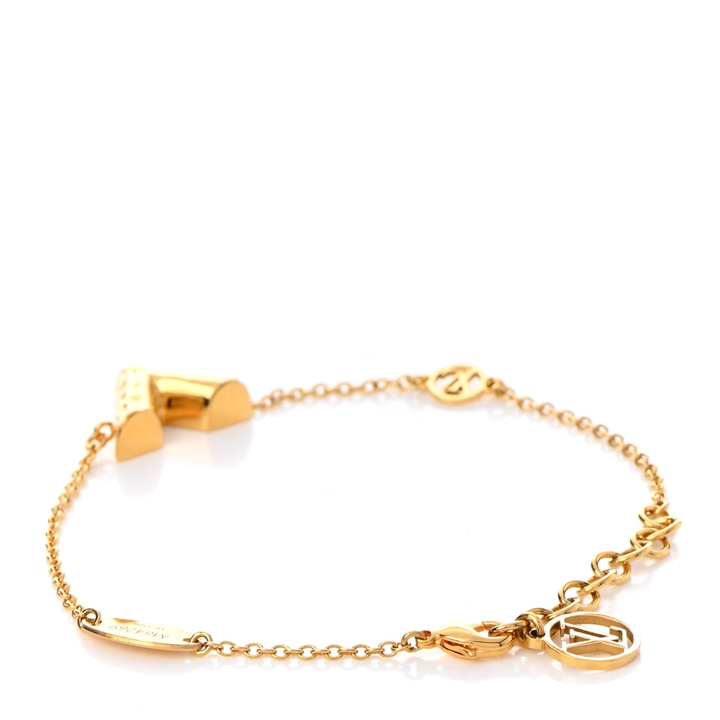 Essential V Guilloche Bracelet Gold