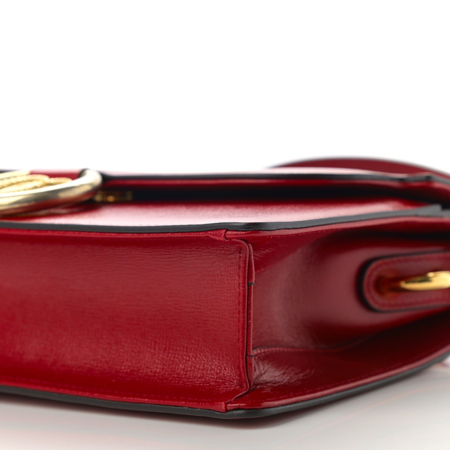 Gucci Textured Calfskin Small Torchon GG Ring Shoulder Bag New Cherry Red 10 of 10
