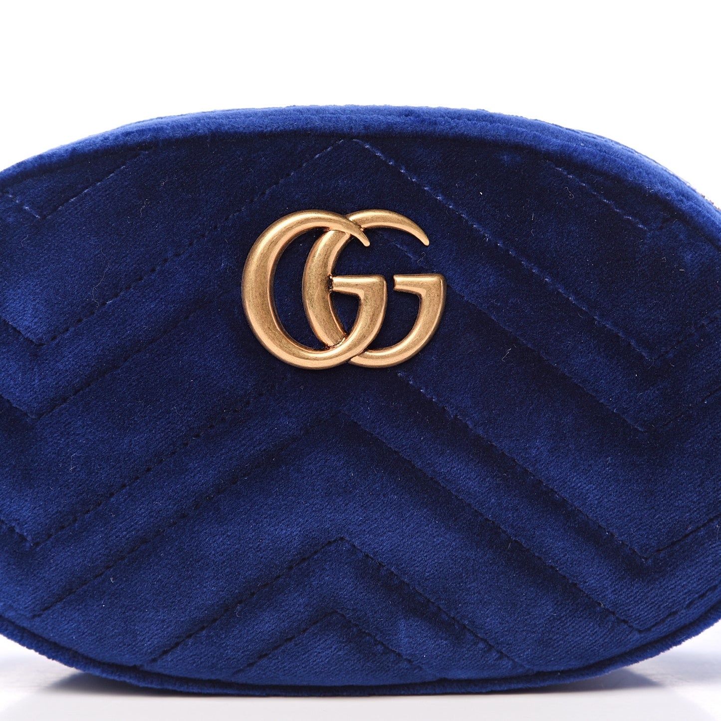 Velvet Matelasse GG Marmont Belt Bag 75 30 Cobalt Blue