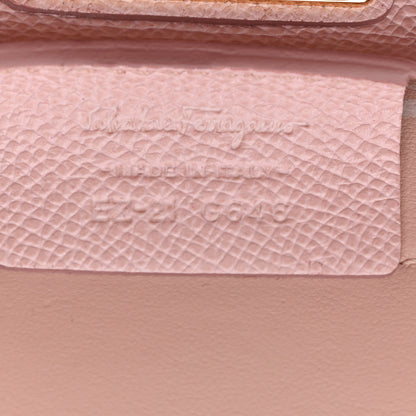 Salvatore Ferragamo Hammered Calfskin Carrie Shoulder Bag Pink 7 of 11
