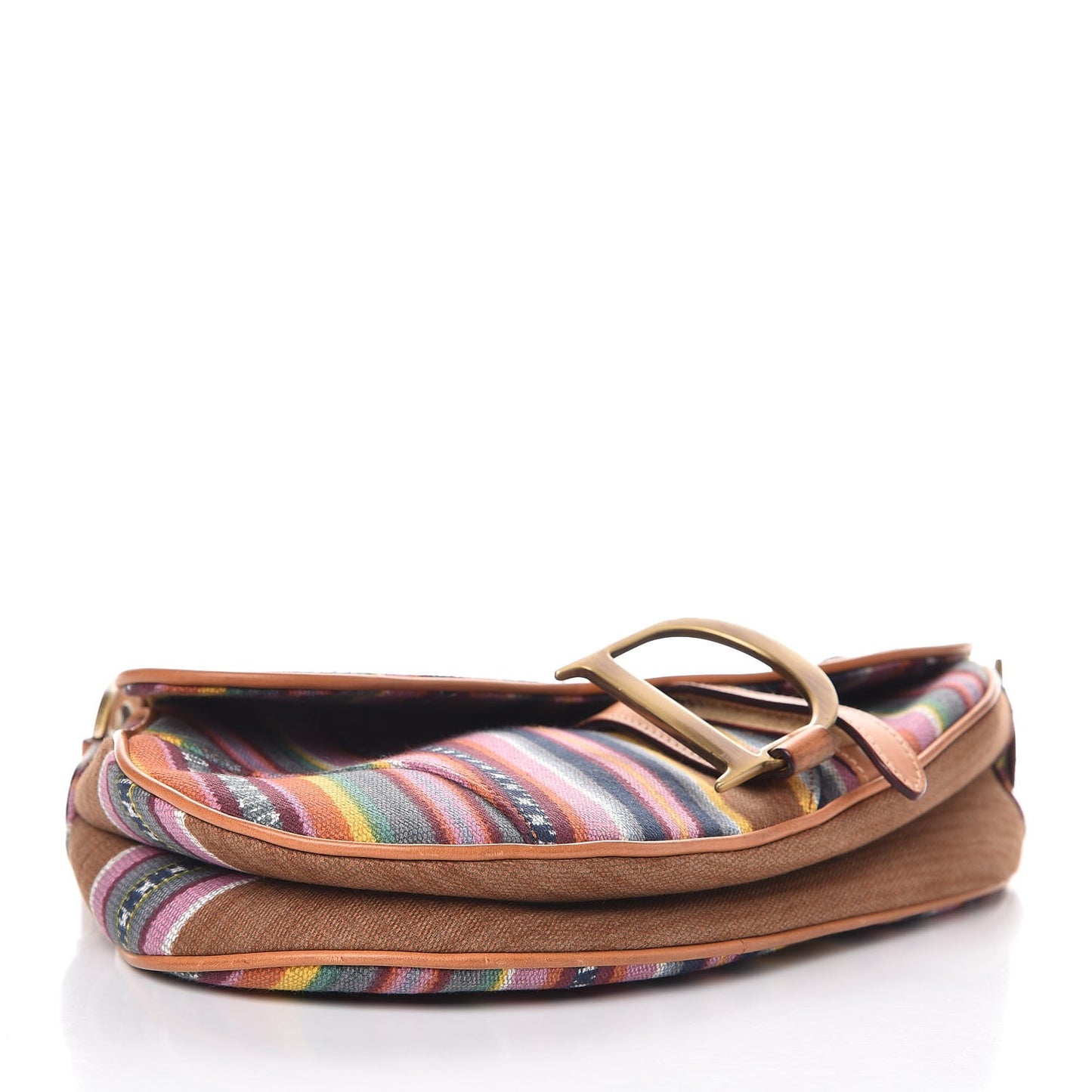 Canvas Striped Saddle Bag Multicolor