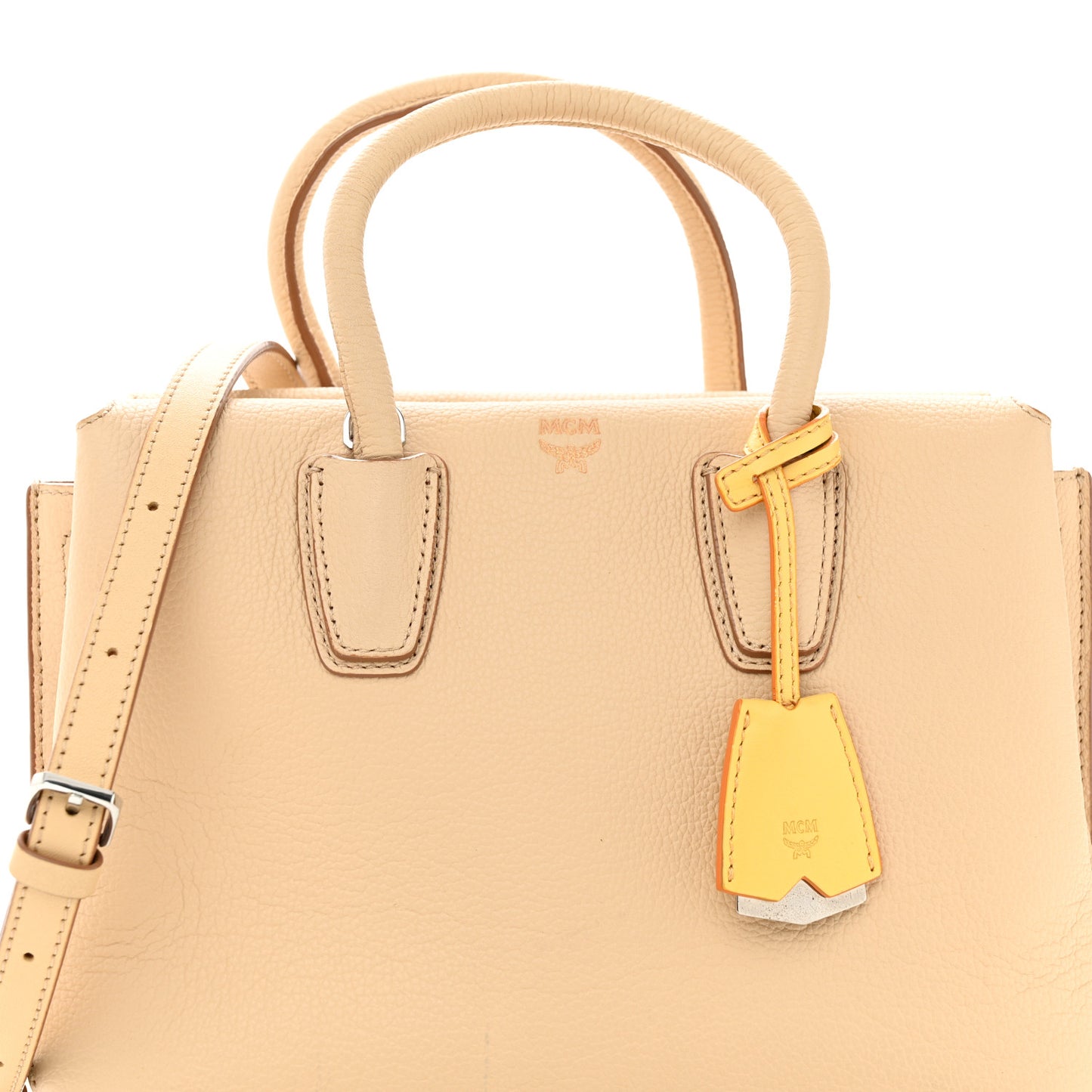 Grained Calfskin Mini Milla Tote Beige