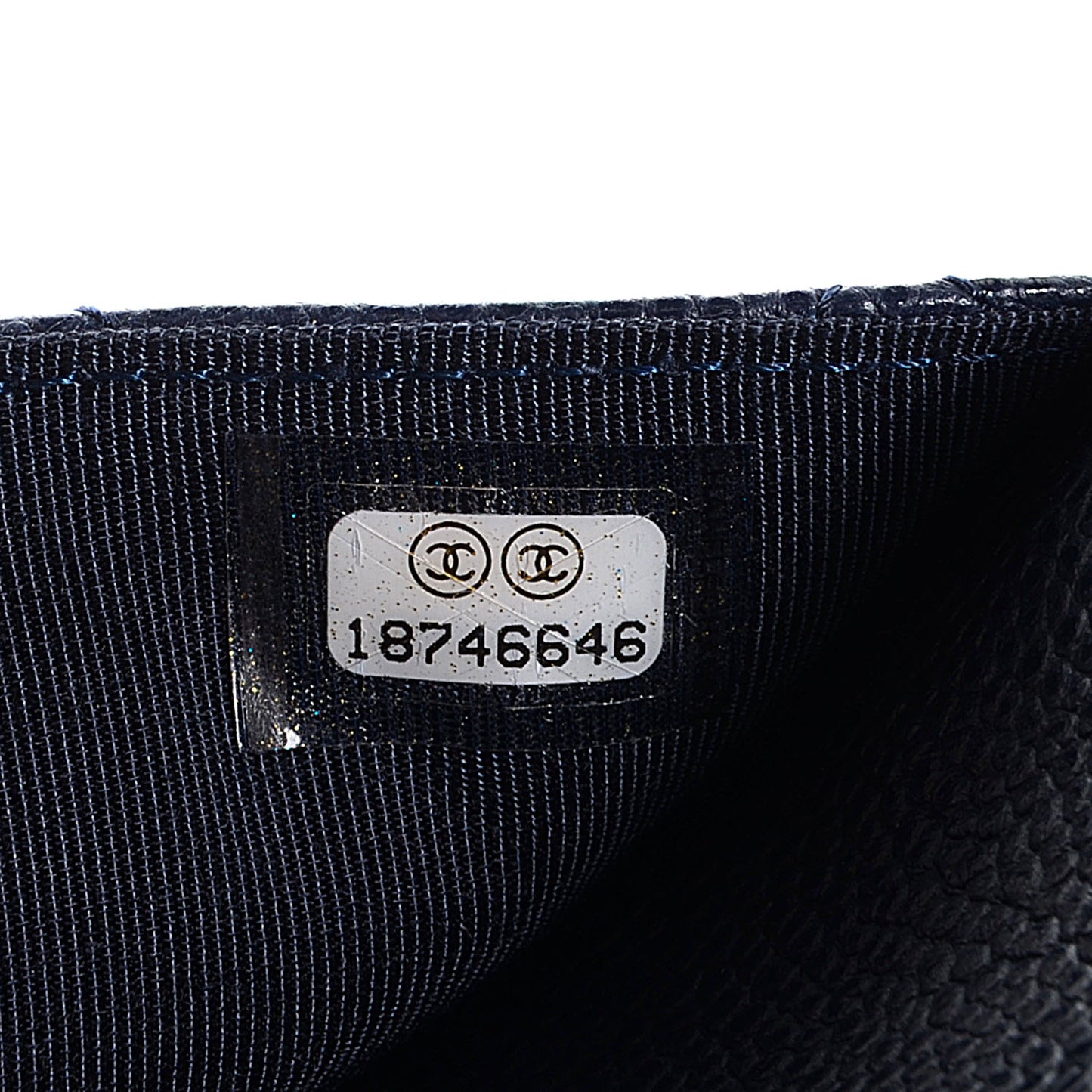 Caviar Quilted Wallet on Chain WOC Navy