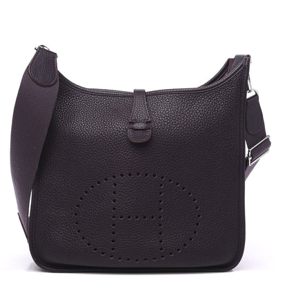 Hermes Taurillon Clemence Evelyne III PM Raisin 1 of 8