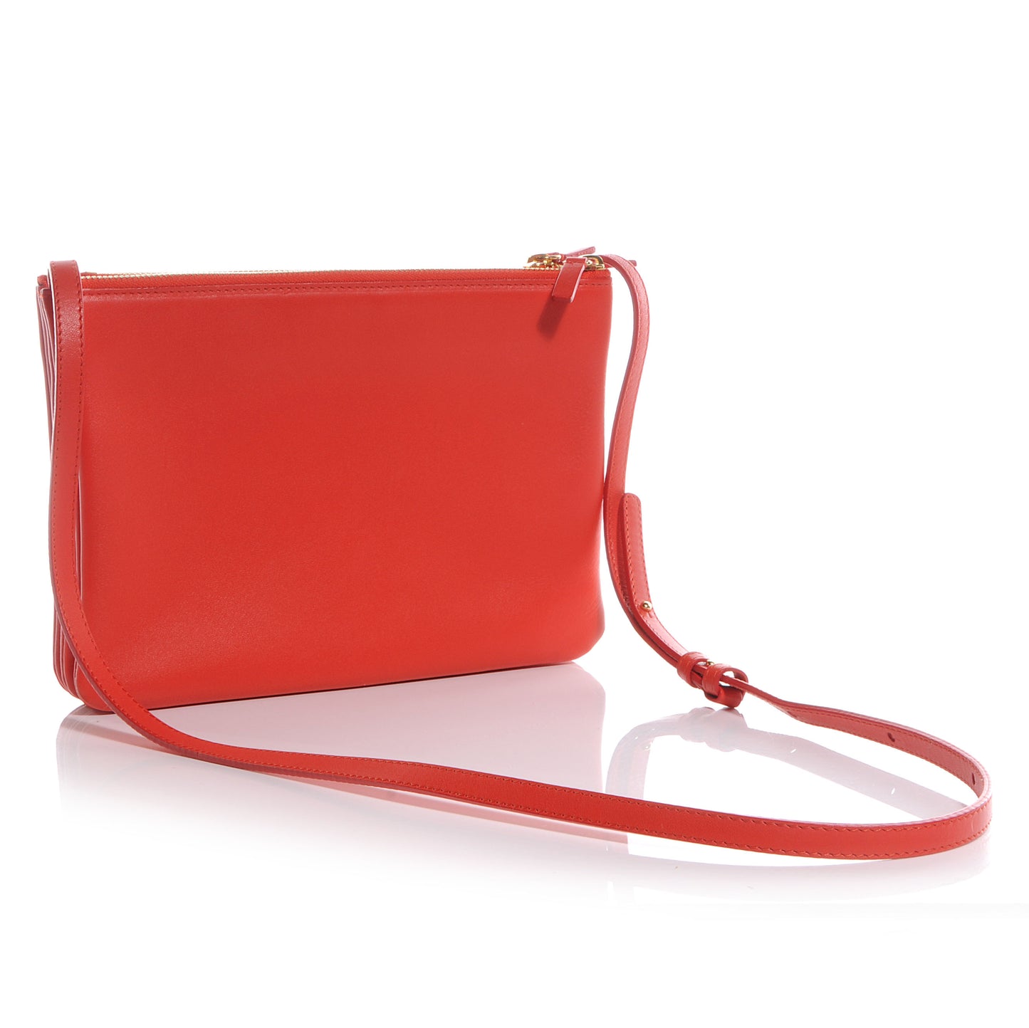 Lambskin Large Trio Crossbody Bag Vermillion