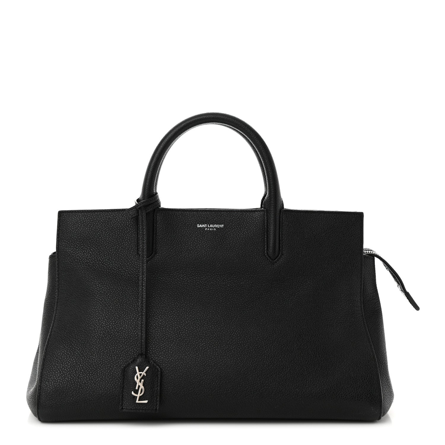 Saint Laurent Grained Calfskin Small Cabas Rive Gauche Black 1 of 22
