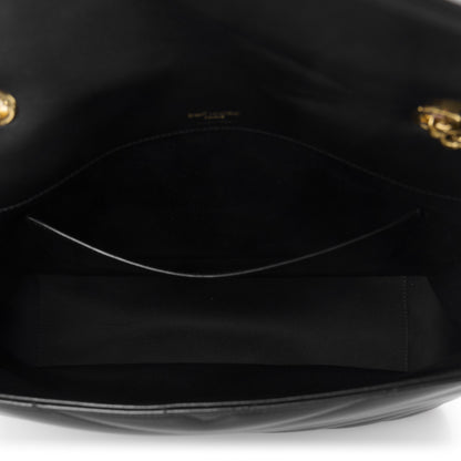 Saint Laurent Lambskin Chevron Quilted Large Loulou Black 7 of 13