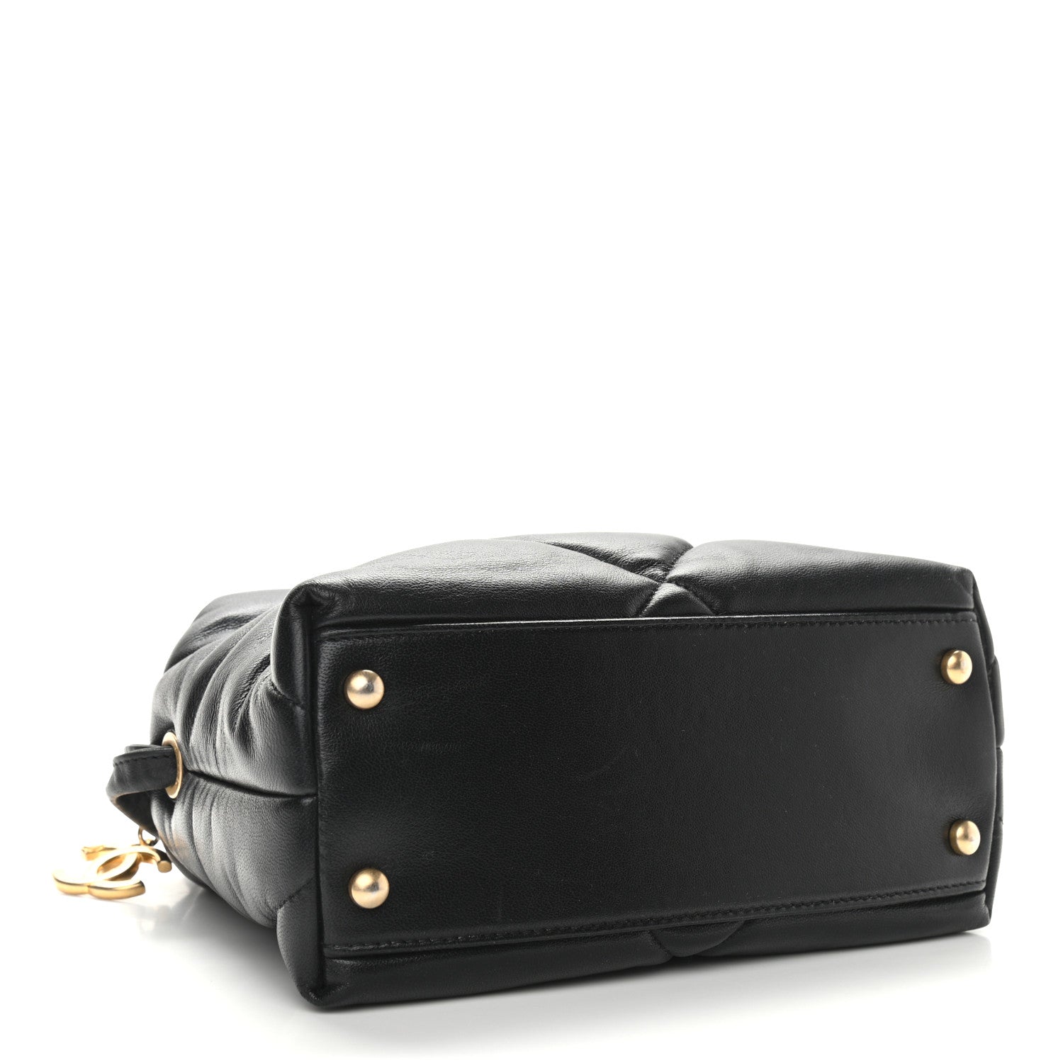 Chanel Lambskin Quilted Small Bowling Bag Black 4 of 10