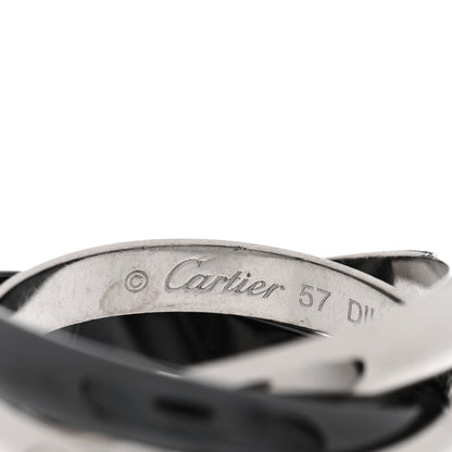 Cartier 18K White Gold Black Ceramic Trinity Ring 57 8 4 of 4