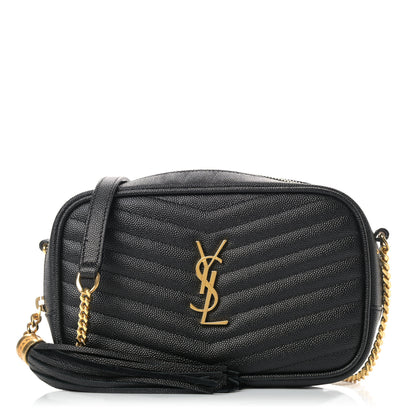 Saint Laurent Grain De Poudre Matelasse Monogram Mini Lou Camera Bag Black 1 of 10