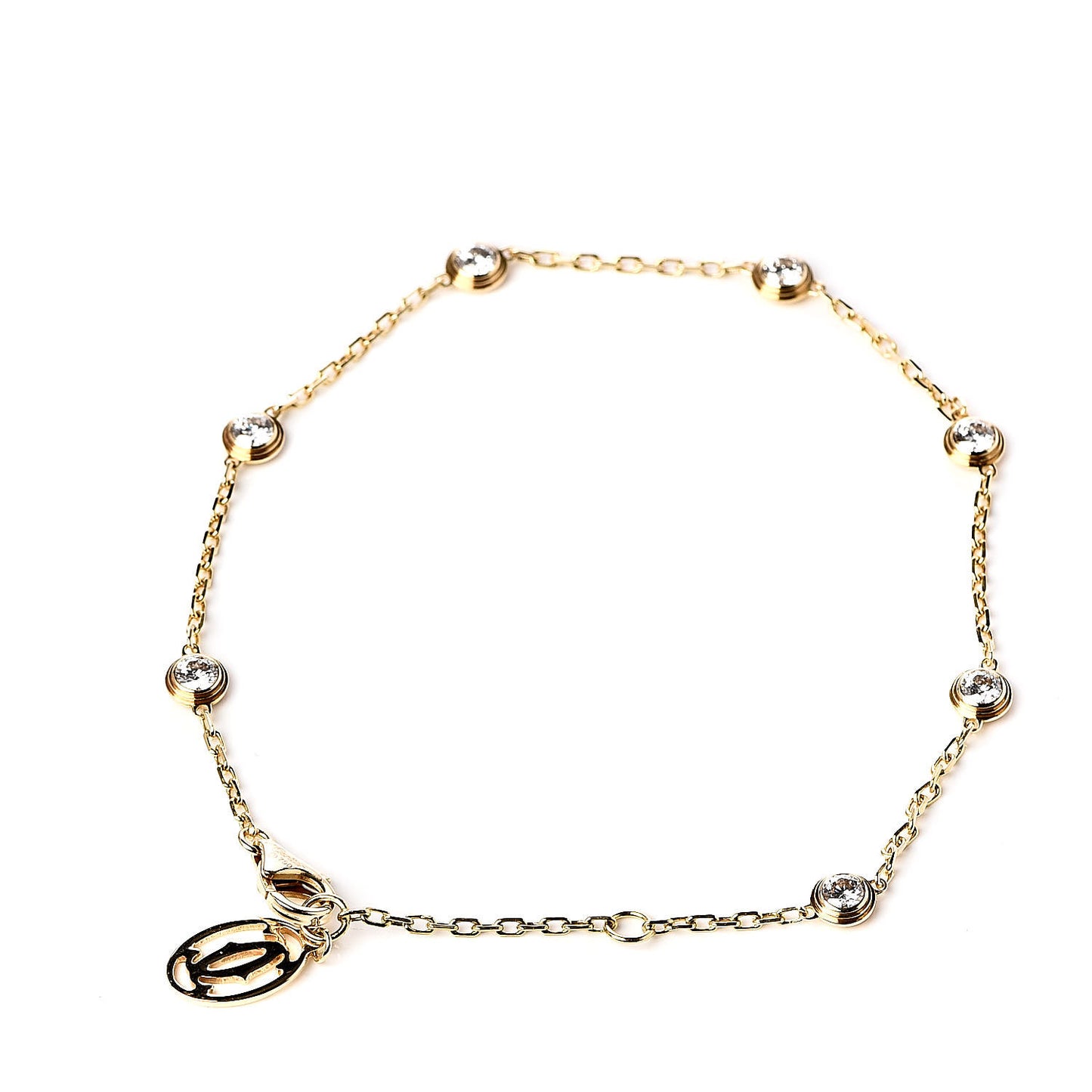 18K Yellow Gold 7 Diamond D'Amour Station Bracelet