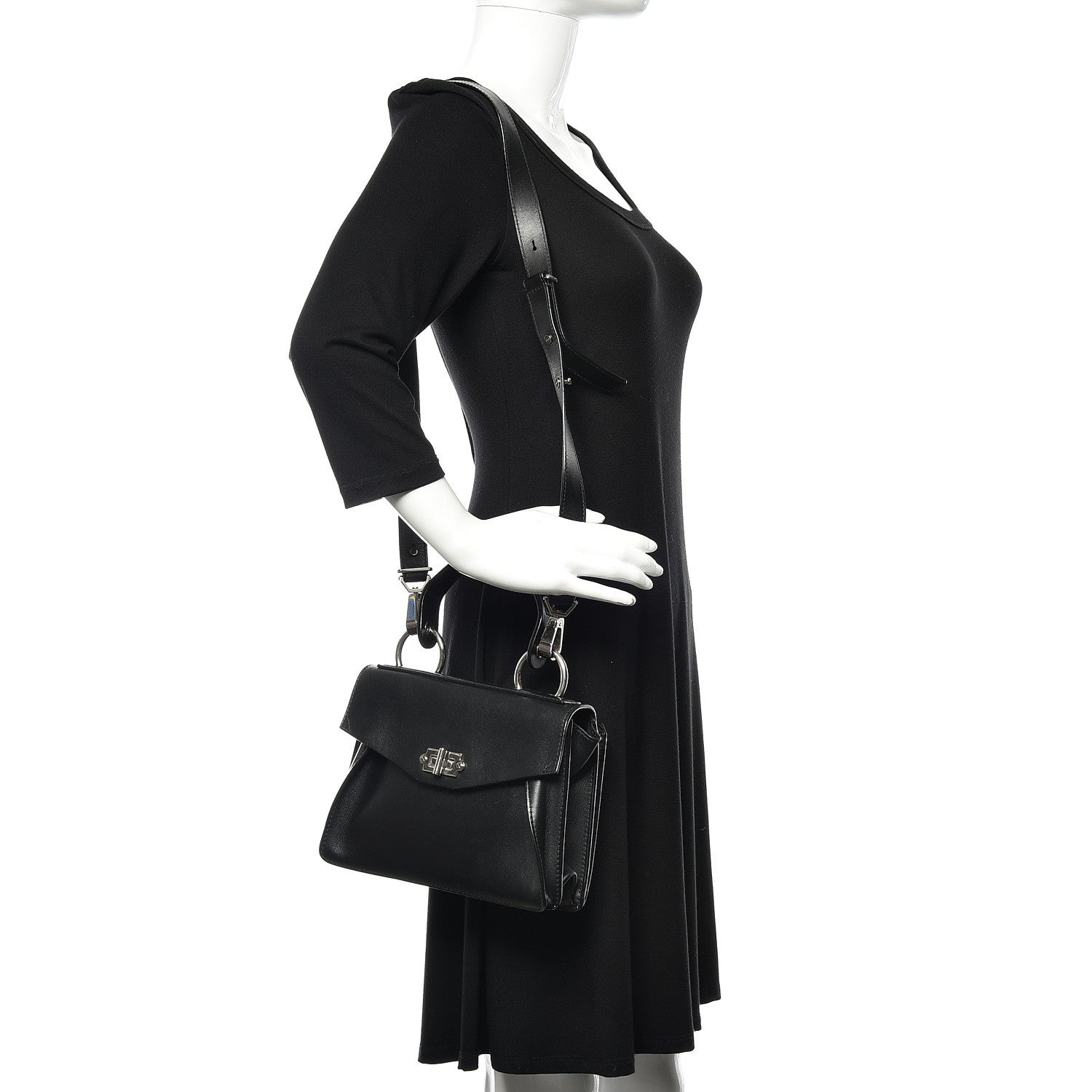 Proenza Schouler Calfskin Small Hava Top Handle Bag Black 3 of 11