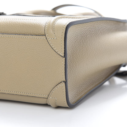 Celine Drummed Calfskin Nano Luggage Dune 11 of 12