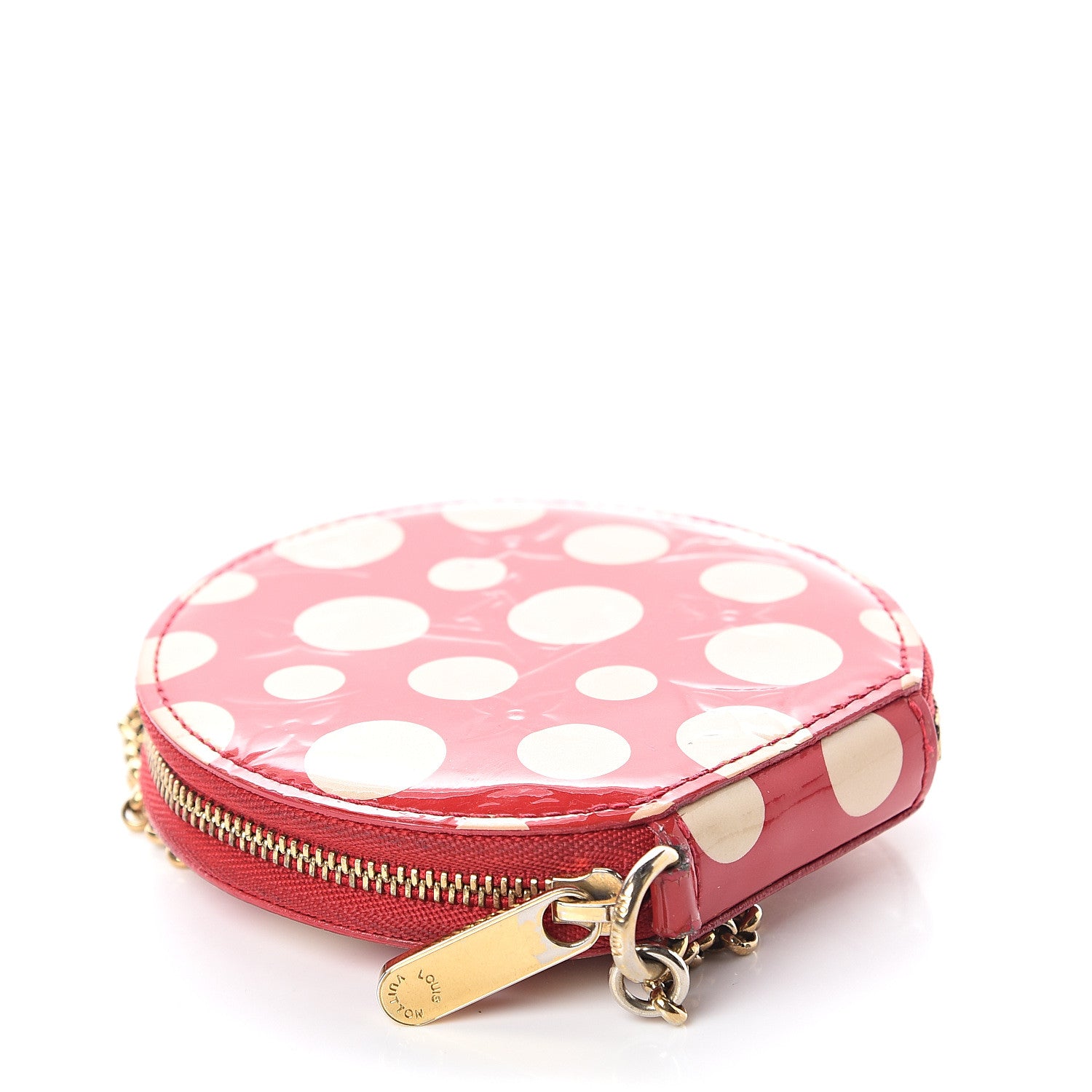 Louis Vuitton Vernis Kusama Infinity Dots Chapeau Coin Purse Red 3 of 5