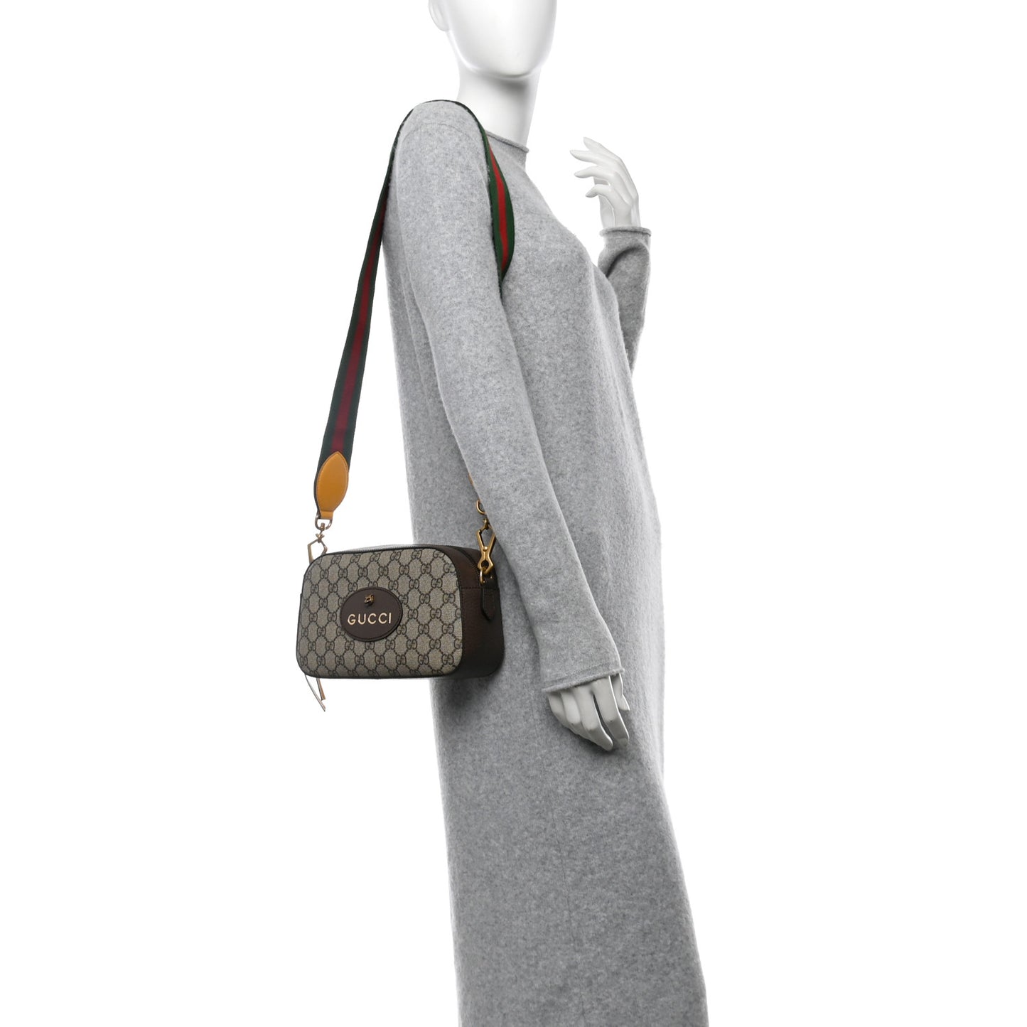 GG Supreme Monogram Web Neo Vintage Shoulder Bag Beige New Acero Crop