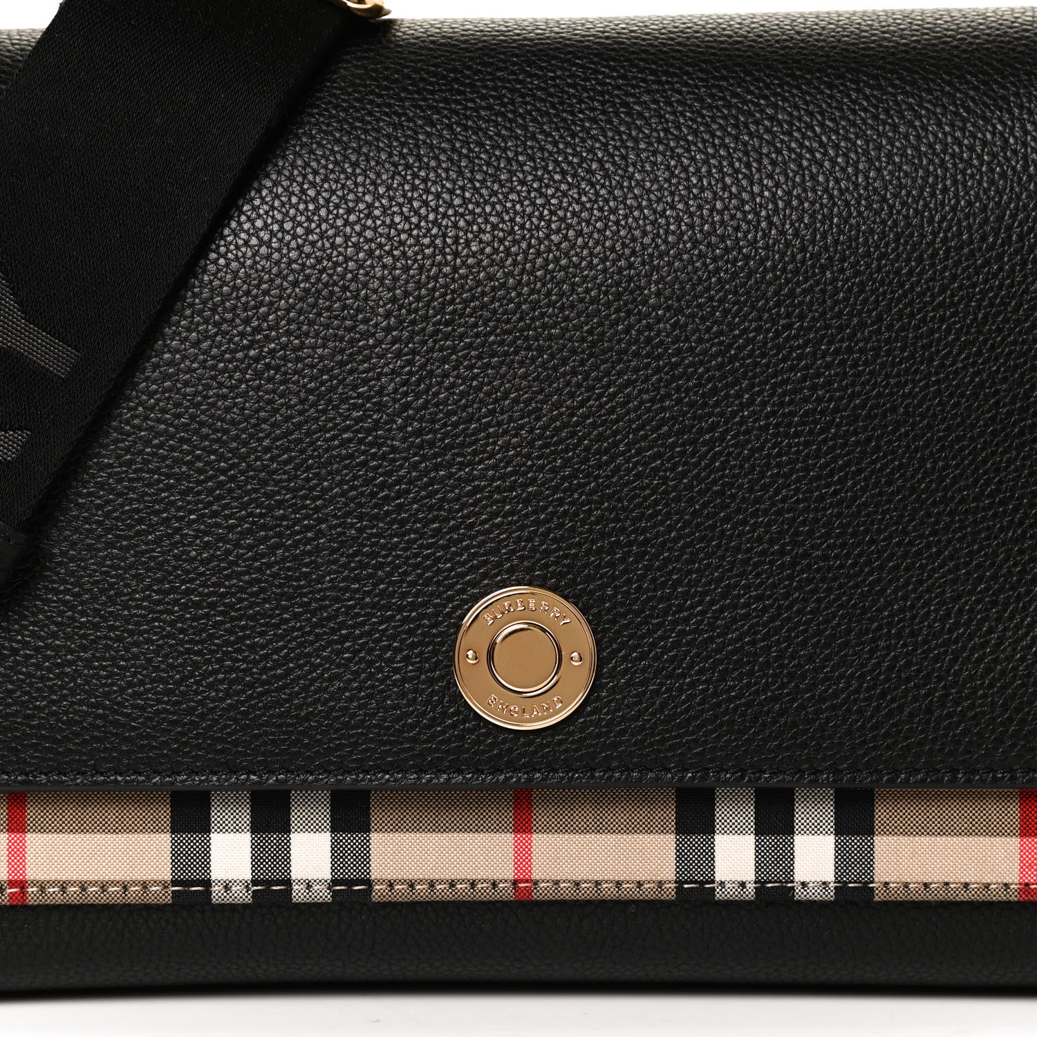 Burberry Grainy Calfskin Vintage Check Note Crossbody Bag Black 12 of 27