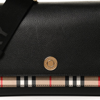 Burberry Grainy Calfskin Vintage Check Note Crossbody Bag Black 12 of 27