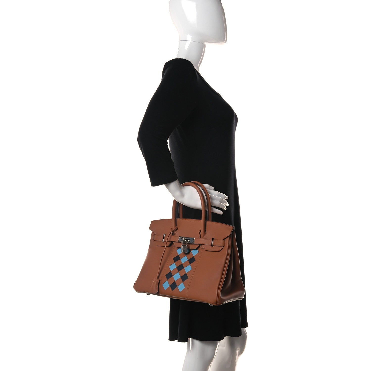 Hermes Swift Epsom Tressage Birkin 30 Gold Bleu de Nord Bleu Indigo 2 of 34