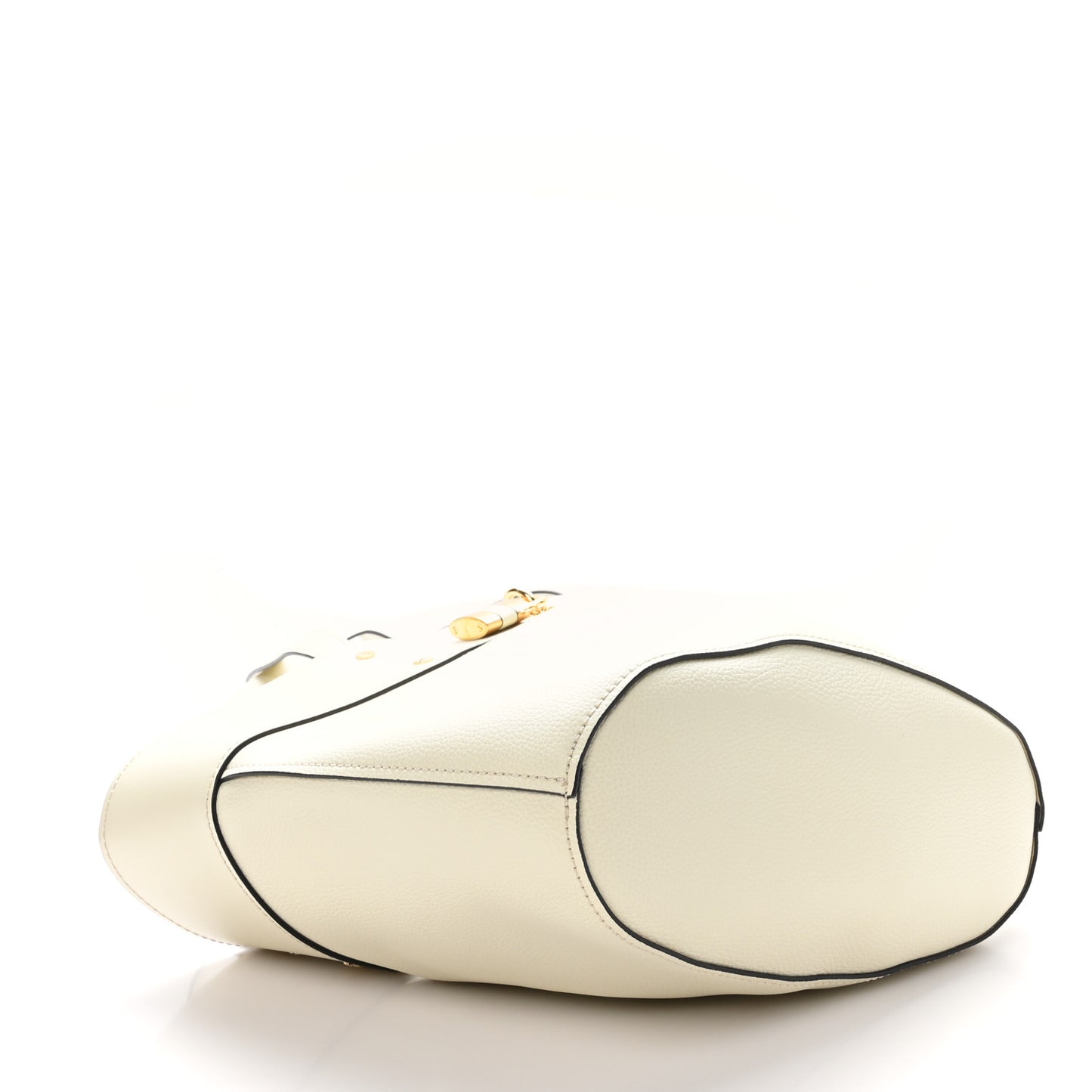 Smooth Grained Calfskin Small Aby Tote White