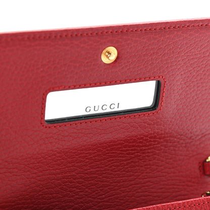 Gucci Dollar Calfskin Petite GG Marmont Wallet Chain Bag Hibiscus Red 7 of 10