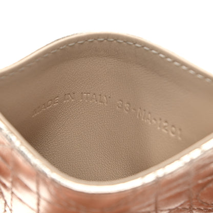 Christian Dior Metallic Lambskin Cannage DiorAmour Lady Dior Card Holder Gold 7 of 7