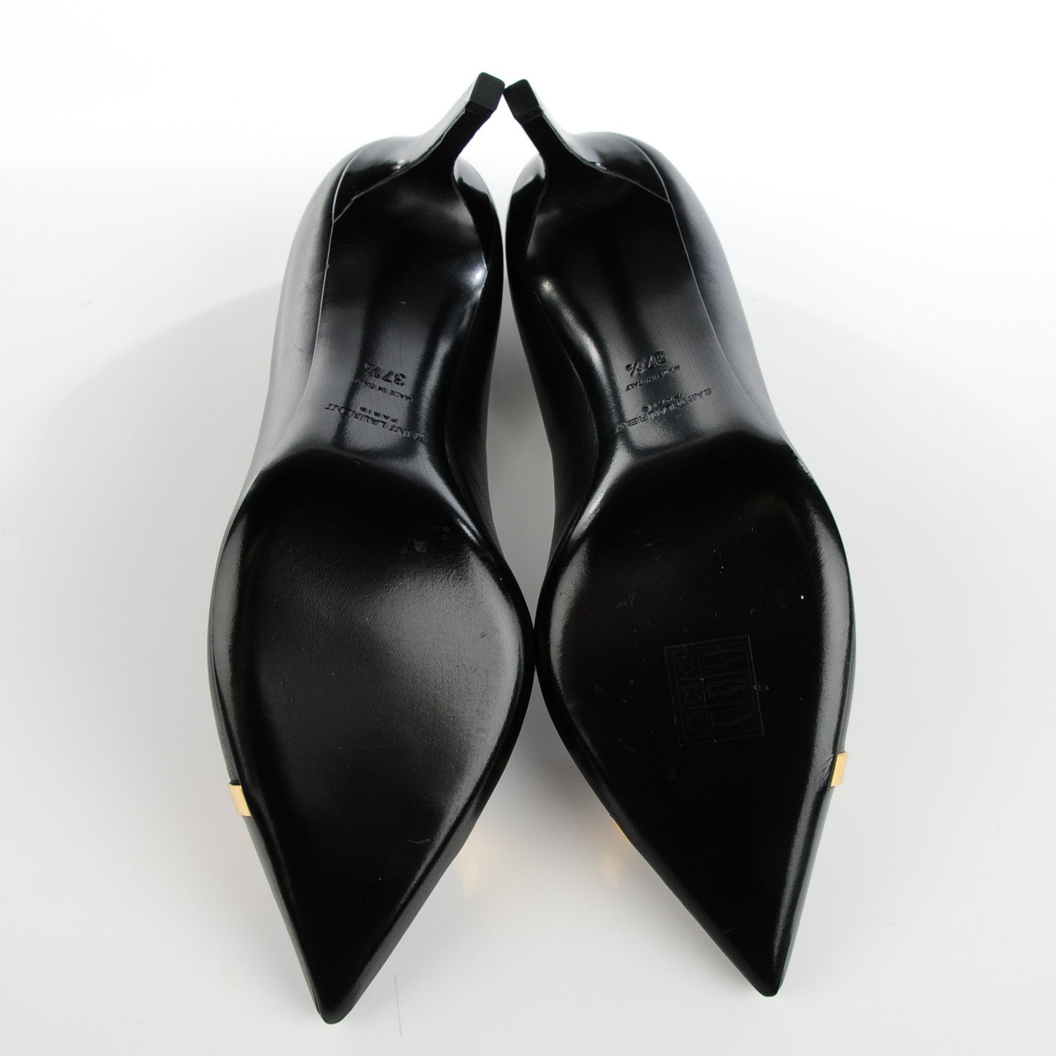 Saint Laurent Leather Classic Paris 80 Cap Toe Escarpin Pumps 37.5 Black 5 of 7