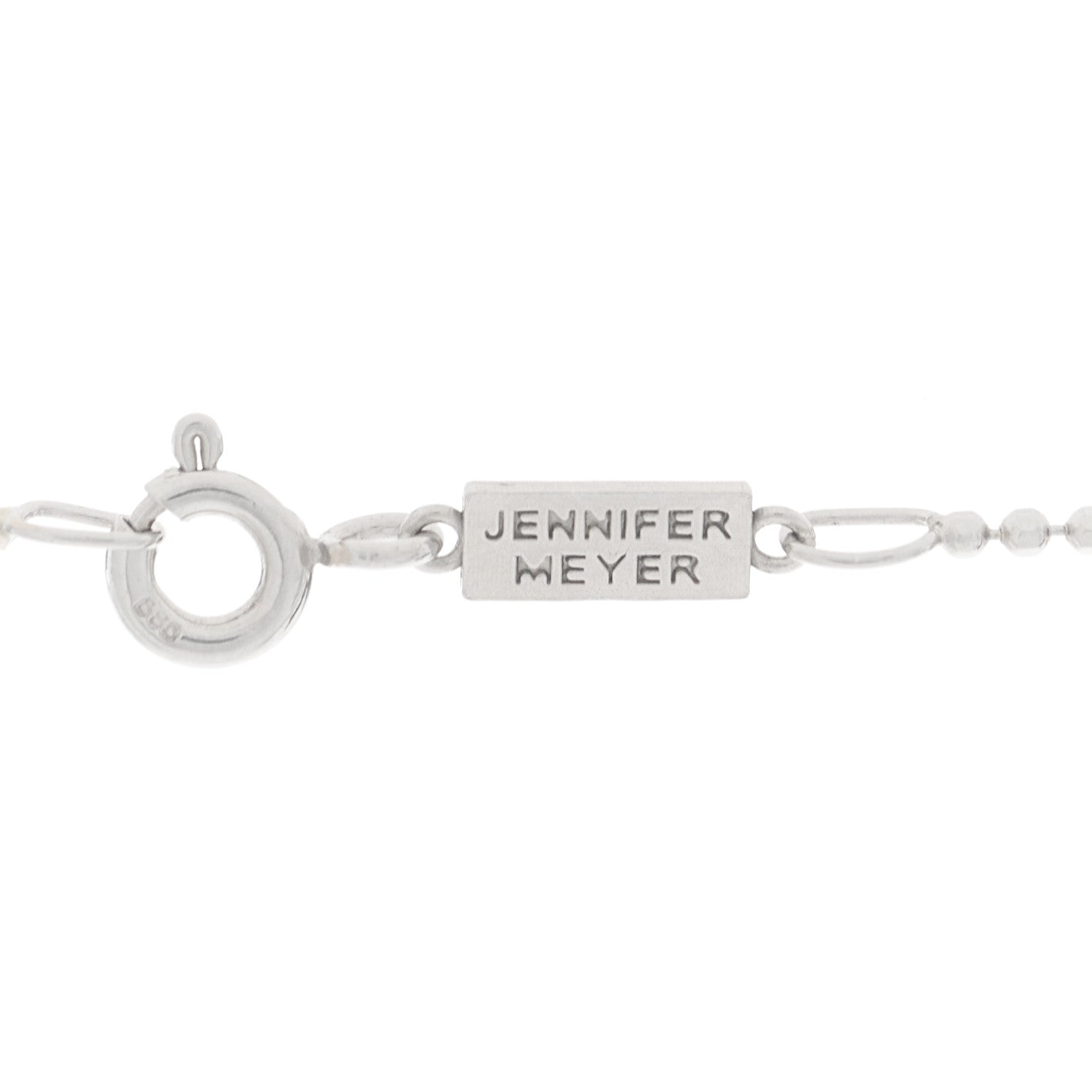 18K White Gold Diamond Good Luck Pendant Necklace