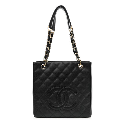 Chanel Caviar Quilted Petit Shopping Tote PST Black 1 of 9