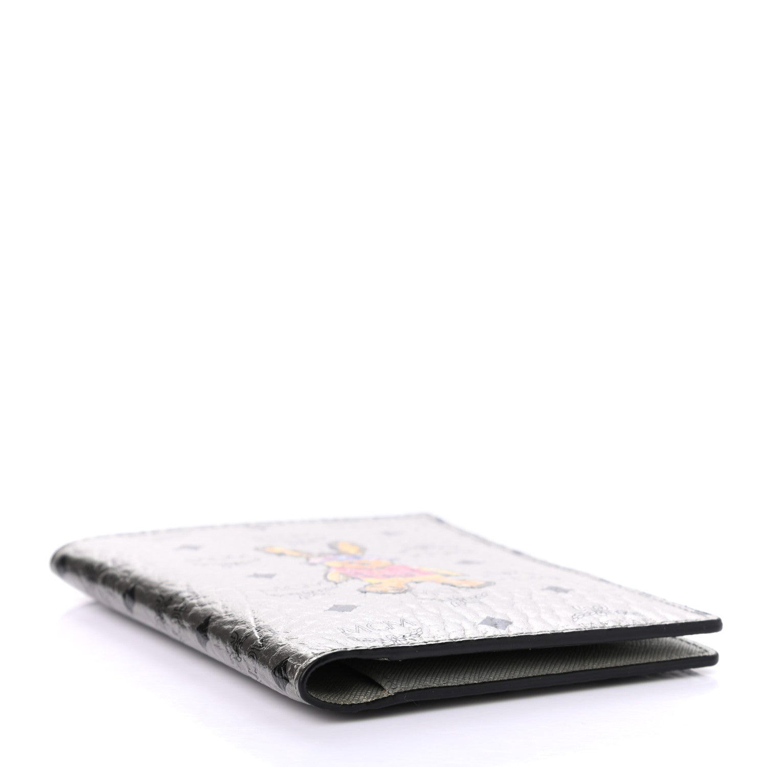 MCM Metallic Visetos Rabbit Passport Holder Silver 882434