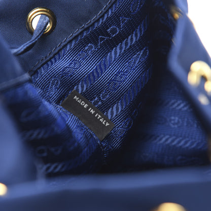 Prada Saffiano Tessuto Nylon Bucket Wristlet Royal 7 of 11
