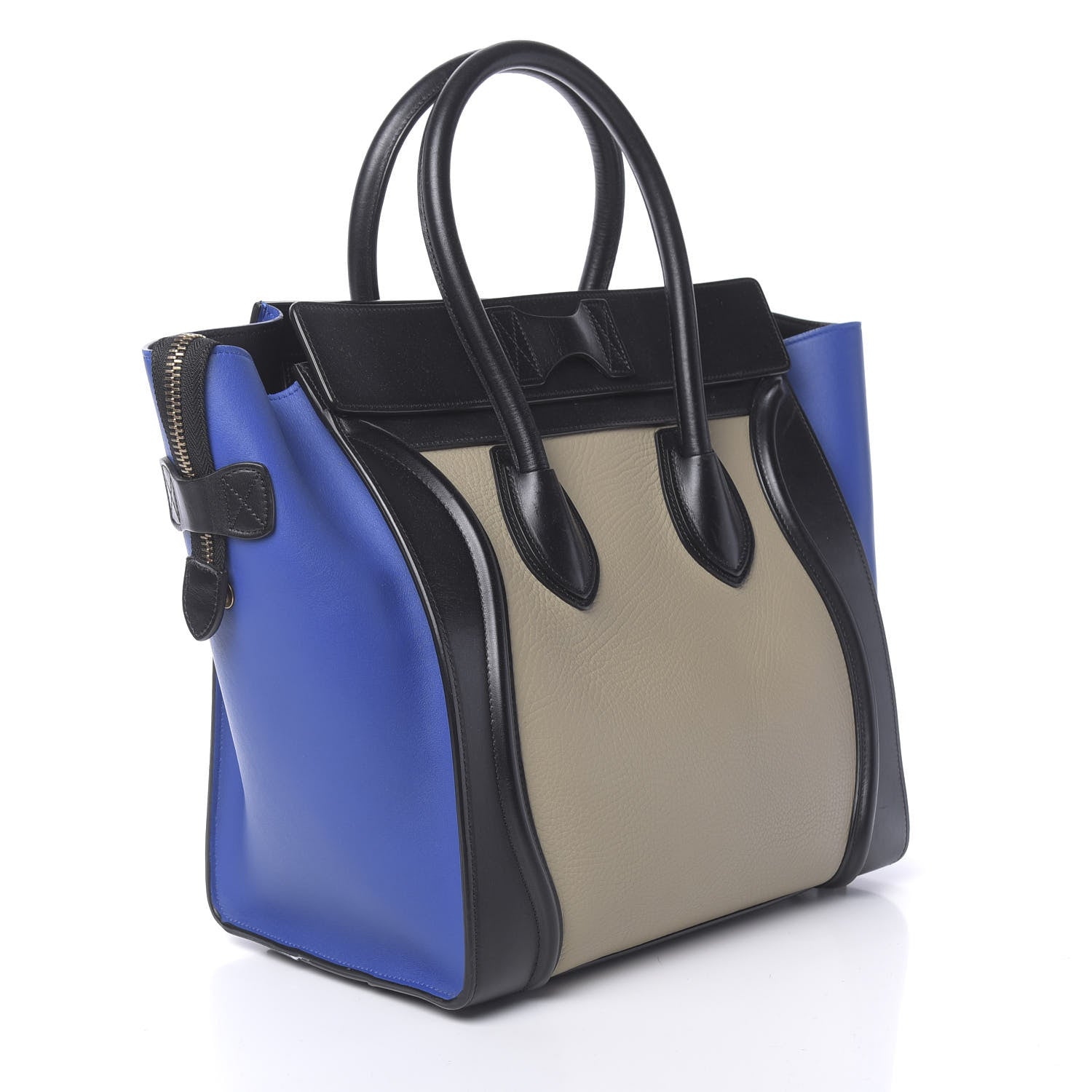 Celine Elephant Calfskin Mini Tri-Color Luggage Beige 3 of 13