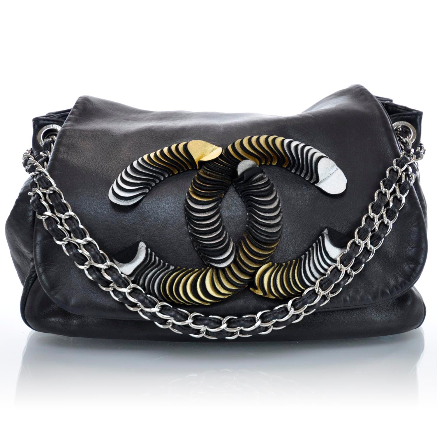 Chanel Lambskin Disc Flap Bag Black 1 of 10