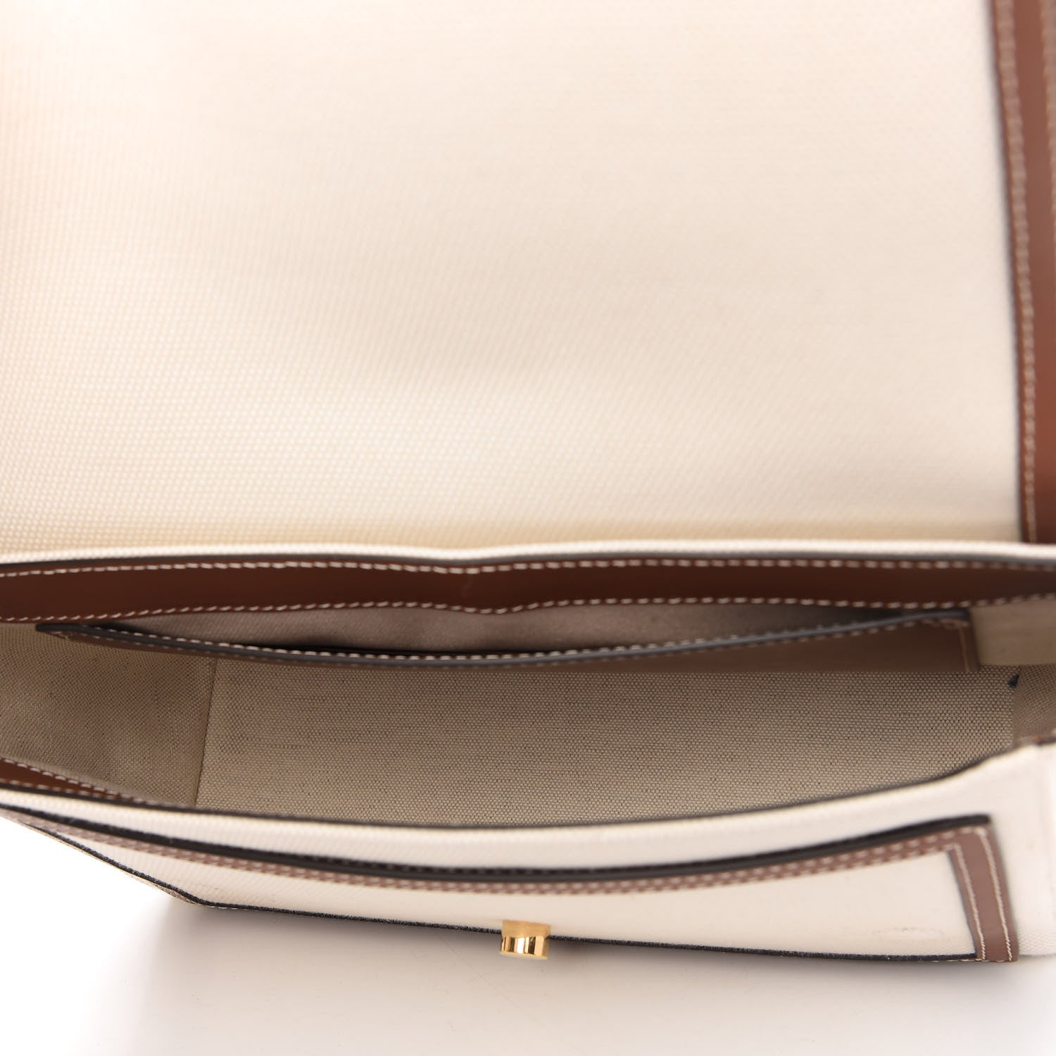 Burberry Canvas Horseferry Print Note Crossbody Bag Natural Tan Fiery Red 5 of 10