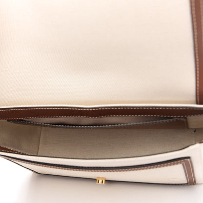 Burberry Canvas Horseferry Print Note Crossbody Bag Natural Tan Fiery Red 5 of 10
